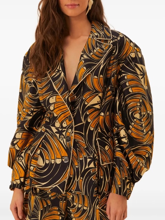 FARM Rio Jackets & Blazers - Farm Rio Toucan Spirals Blazer NWT Off White Tropical Print Jacket S